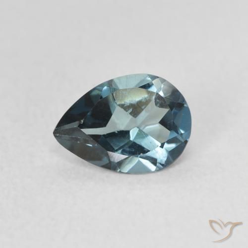 0.85ct Natural Londres Azul Topázio, Formato de pêra, VS