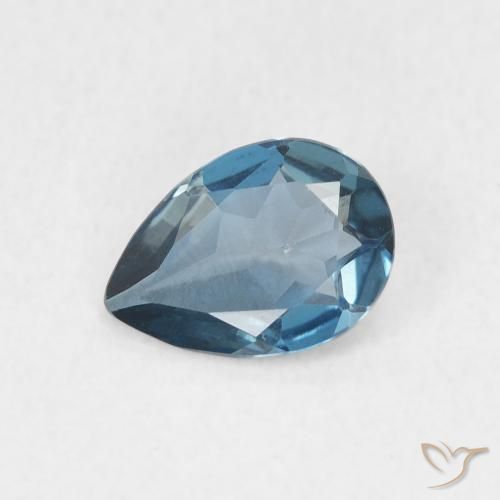 0.67ct Natural Londres Azul Topázio, Formato de pêra, VVS