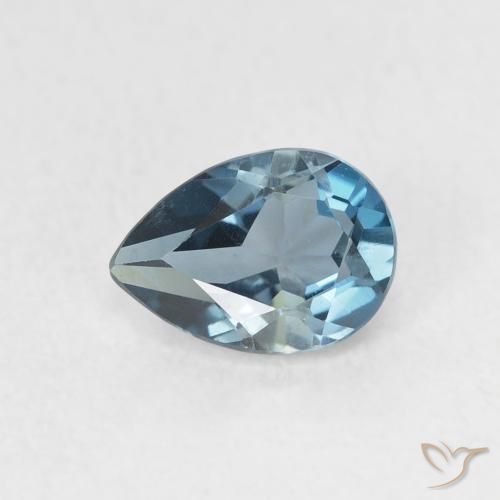 0.85ct Natural Londres Azul Topázio, Formato de pêra, VVS