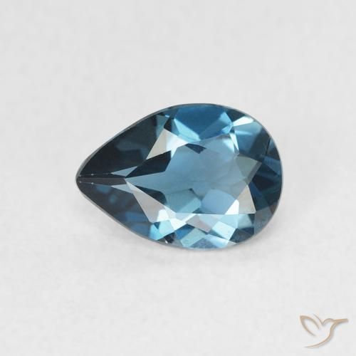 0.72ct Natural Londres Azul Topázio, Formato de pêra, VVS