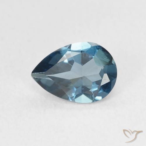 0.75ct Natural Londres Azul Topázio, Formato de pêra, VVS