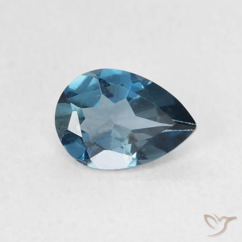 Topázio Londres Azul Natural 0.75ct, Formato de pêra, VVS