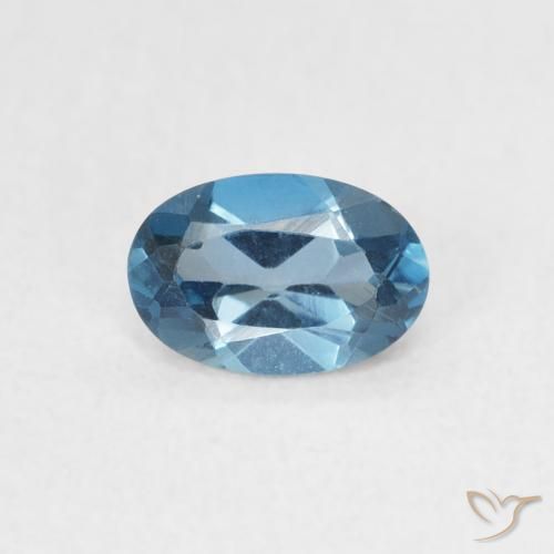 0.57ct Natural Londres Azul Topázio, oval, VVS