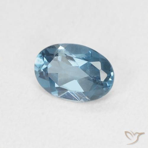 Topázio azul natural 0,62ct, corte oval, VVS