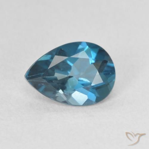 0.73ct Natural Londres Azul Topázio, Formato de pêra, VVS