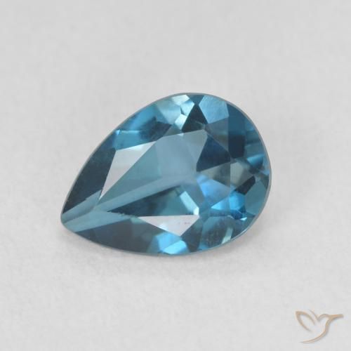 0.77ct Natural Londres Azul Topázio, Formato de pêra, VVS