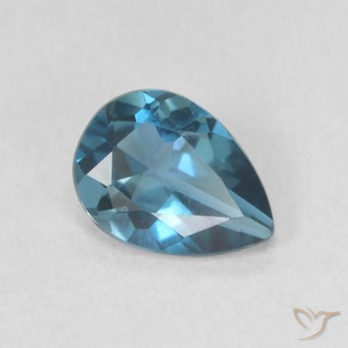 Topázio Londres Azul Natural 0.77ct, Formato de pêra, VVS