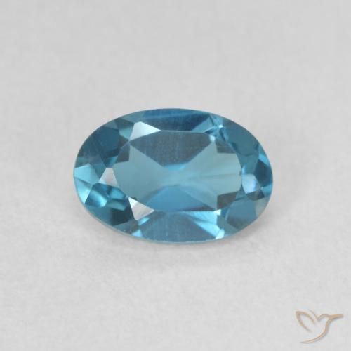 0.67ct Natural Londres Azul Topázio, oval, VVS