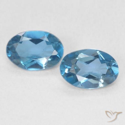 0.98ctw Natural Londres Azul Topázio, oval, VVS-VS
