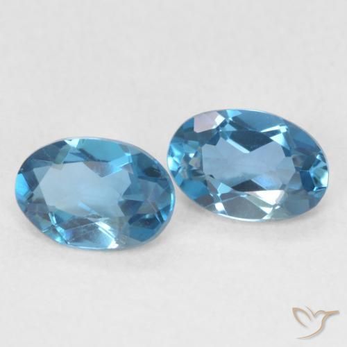 Pedras preciosas de Topázio Londres Azul natural de 0.98 ct, oval, VVS-VS