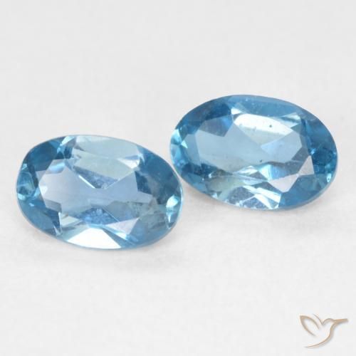 Pedras preciosas de Topázio Londres Azul natural de 1.06 ct, oval, VVS-VS