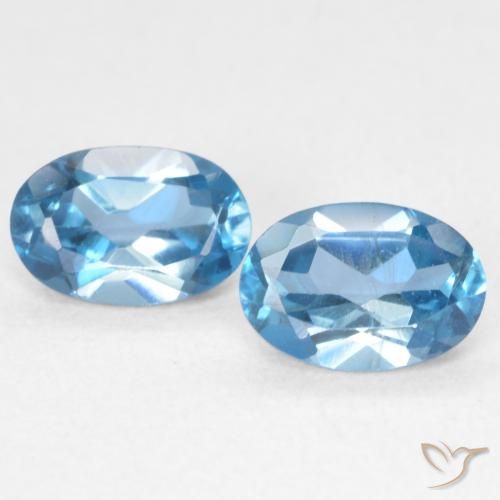 1.16ctw Natural Londres Azul Topázio, oval, VVS-VS