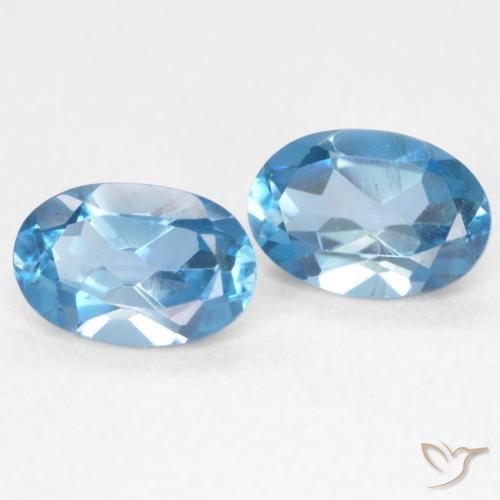 Pedras preciosas de Topázio Londres Azul natural de 1.16 ct, oval, VVS-VS