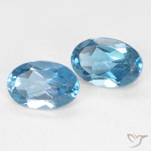 Pedras preciosas de Topázio Londres Azul natural de 1.14 ct, oval, VVS-VS