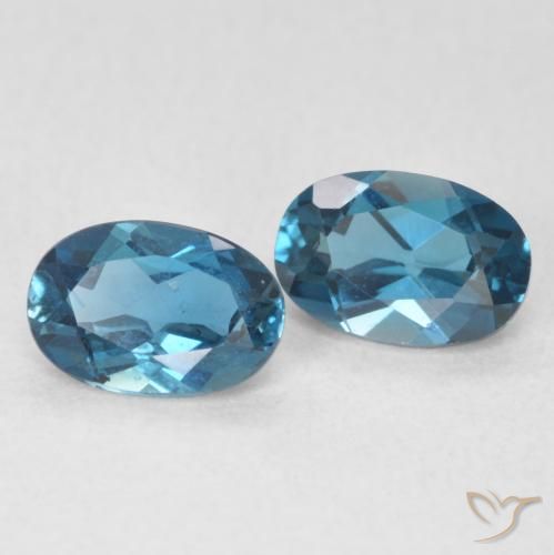 1.14ctw Natural Londres Azul Topázio, oval, Transparente