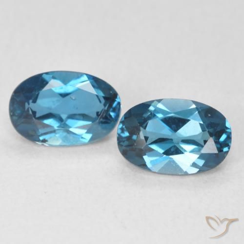 Pedras preciosas de Topázio Londres Azul natural de 1.14 ct, oval, Transparente