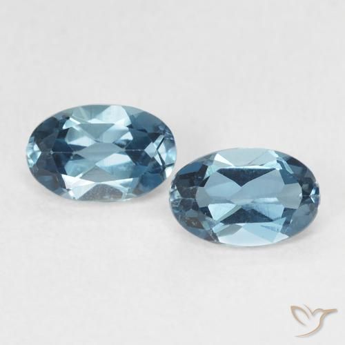 1.22ctw Natural Londres Azul Topázio, oval, VVS-VS