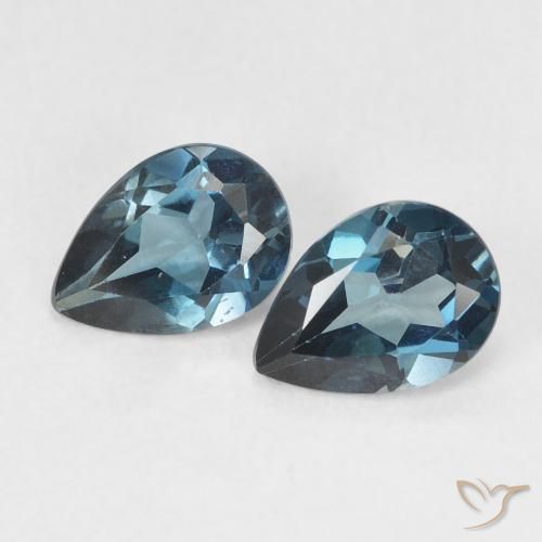 Pedras preciosas de topázio azul natural de 1,51 ct, formato de pêra, VVS-VS