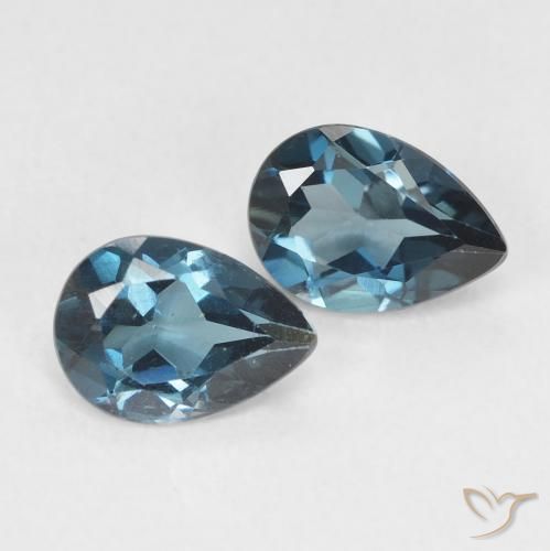 Pedras preciosas de topázio azul natural de 1,51 ct, formato de pêra, VVS-VS