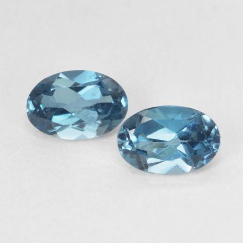 Pedras preciosas de topázio azul natural de 1,31 ct, corte oval, VVS-VS