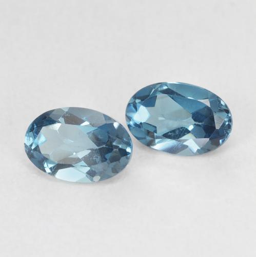 Pedras preciosas de topázio azul natural de 1,31 ct, corte oval, VVS-VS
