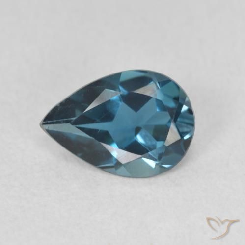 0.68ct Natural Londres Azul Topázio, Formato de pêra, VVS-VS