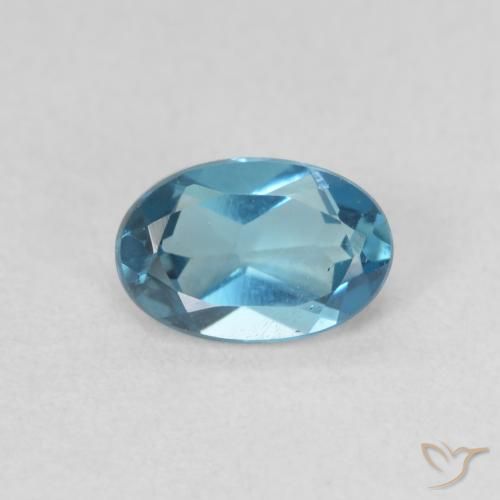 0.64ct Natural Londres Azul Topázio, oval, VVS-VS
