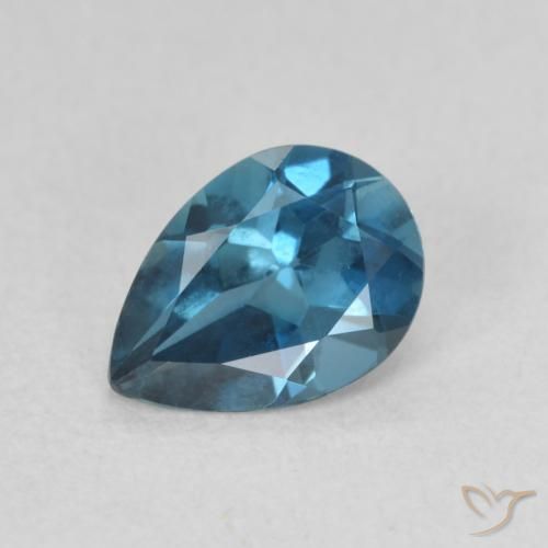 0.80ct Natural Londres Azul Topázio, Formato de pêra, VVS-VS