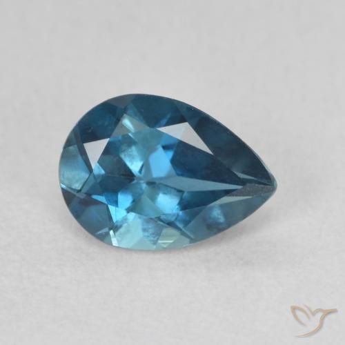 Topázio Londres Azul Natural 0.80ct, Formato de pêra, VVS-VS