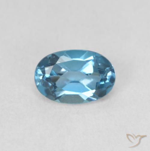 0.67ct Natural Londres Azul Topázio, oval, VVS-VS