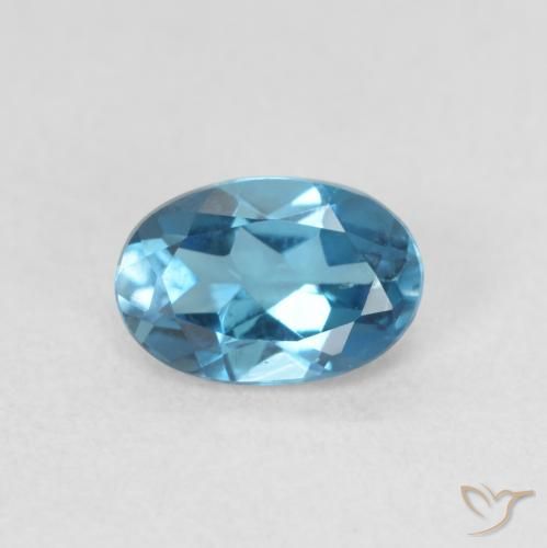 0.60ct Natural Londres Azul Topázio, oval, VVS-VS