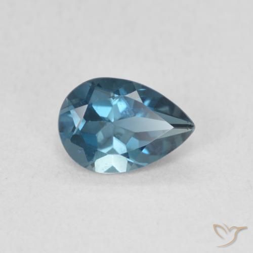 0.80ct Natural Londres Azul Topázio, Formato de pêra, VS