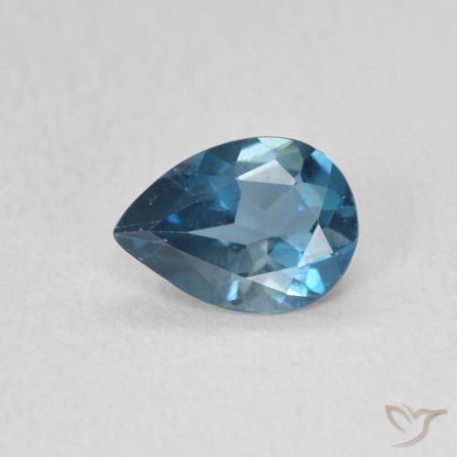 0.75ct Natural Londres Azul Topázio, Formato de pêra, VS