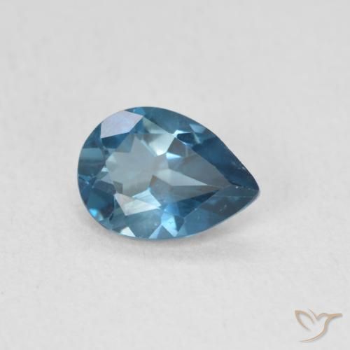Topázio Londres Azul Natural 0.75ct, Formato de pêra, VS