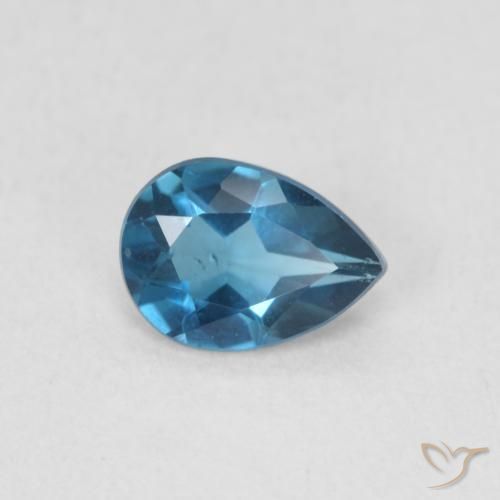 0.74ct Natural Londres Azul Topázio, Formato de pêra, VS