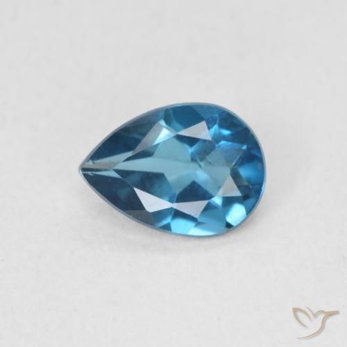 Topázio Londres Azul Natural 0.74ct, Formato de pêra, VS