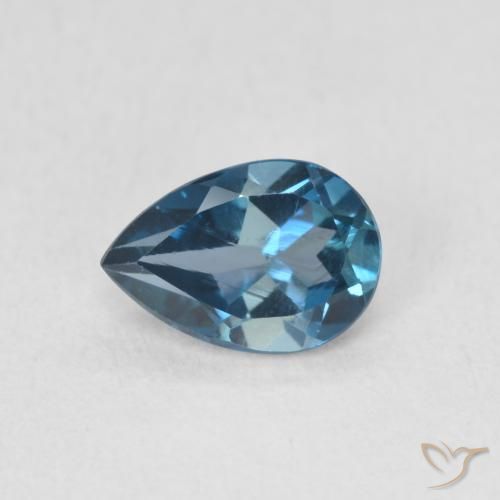 0.86ct Natural Londres Azul Topázio, Formato de pêra, VS