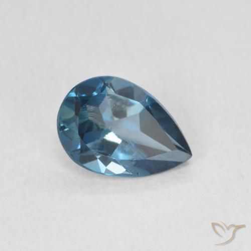 Topázio Londres Azul Natural 0.86ct, Formato de pêra, VS