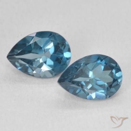 1.76ctw Natural Londres Azul Topázio, Formato de pêra, VS