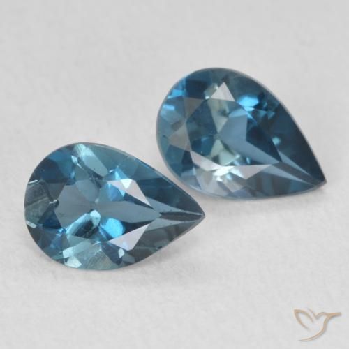 Pedras preciosas de Topázio Londres Azul natural de 1.23 ct, Formato de pêra, VS
