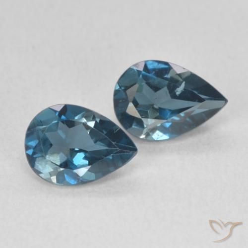 1.59ctw Natural Londres Azul Topázio, Formato de pêra, VS