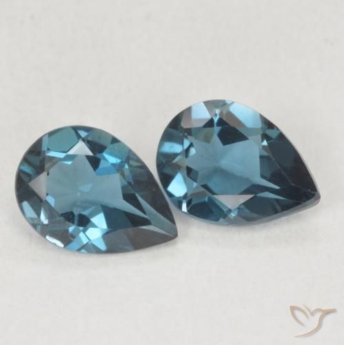 Pedras preciosas de Topázio Londres Azul natural de 1.47 ct, Formato de pêra, VS