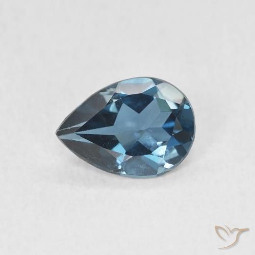 0.71ct Natural Londres Azul Topázio, Formato de pêra, VVS-VS