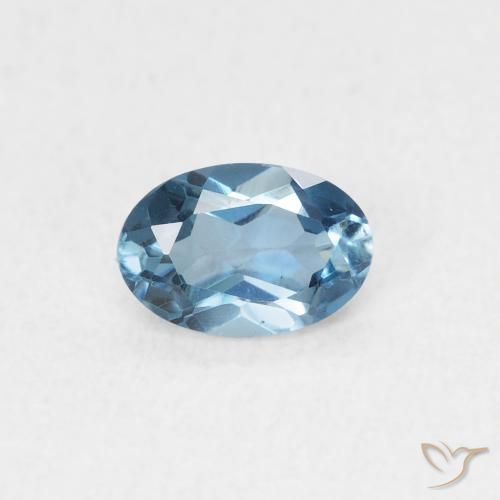 0.56ct Natural Londres Azul Topázio, oval, VVS-VS