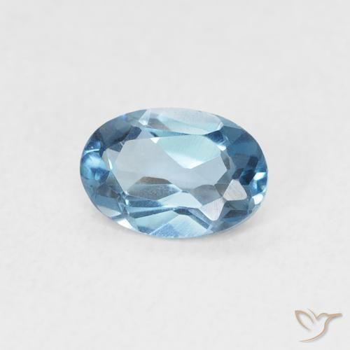 Topázio Londres Azul Natural 0.52ct, oval, VVS-VS