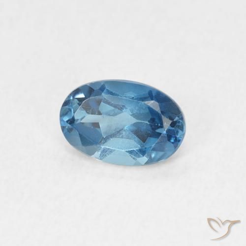 Topázio Londres Azul Natural 0.60ct, oval, VVS-VS