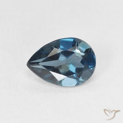 0.82ct Natural Londres Azul Topázio, Formato de pêra, VS