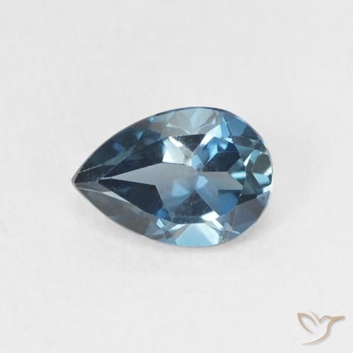 0.91ct Natural Londres Azul Topázio, Formato de pêra, VS