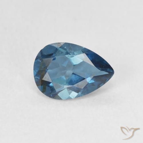 Topázio Londres Azul Natural 0.85ct, Formato de pêra, VS