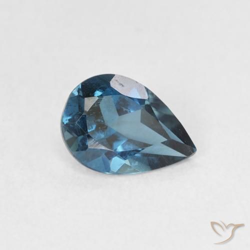 Topázio Londres Azul Natural 0.79ct, Formato de pêra, VS